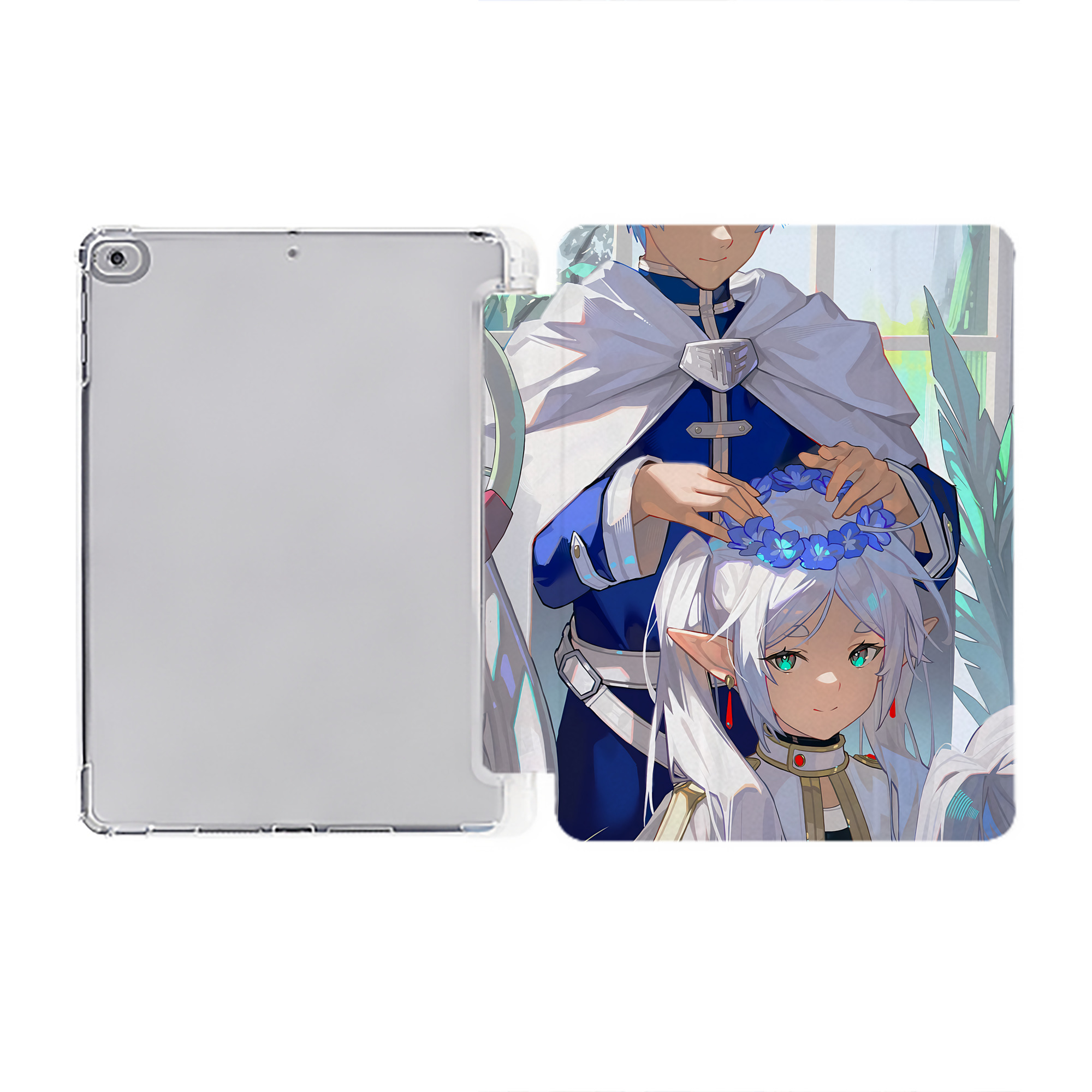 （画像用） 葬送のフリーレン Frieren IPad ケース ペン収納付き 三つ折りスタンド PUレザー×シリコン 対応機種9.5/10.5/10.9インチ